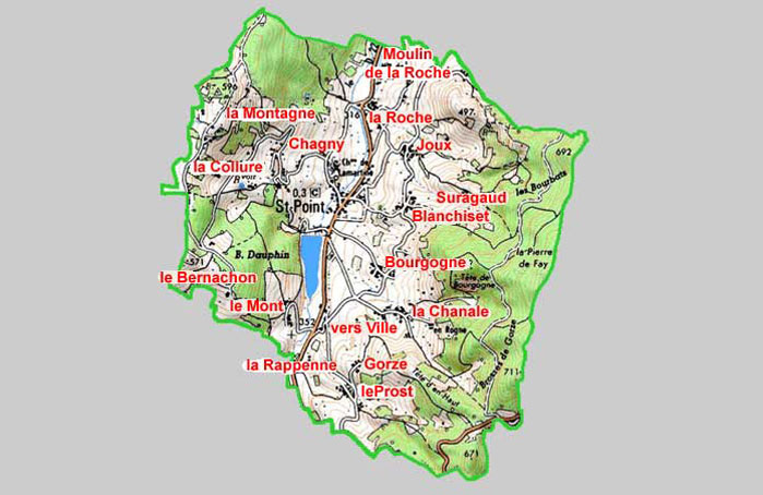 carte et hameaux de Saint-Point